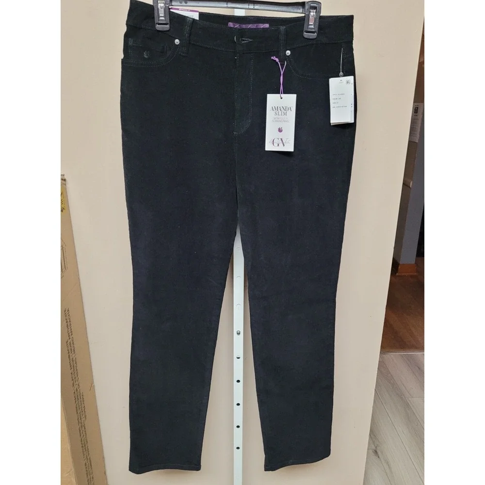 GLORIA VANDERBILT Women's Amanda‎ Stretch Slimming Jeans, Black, Size 12